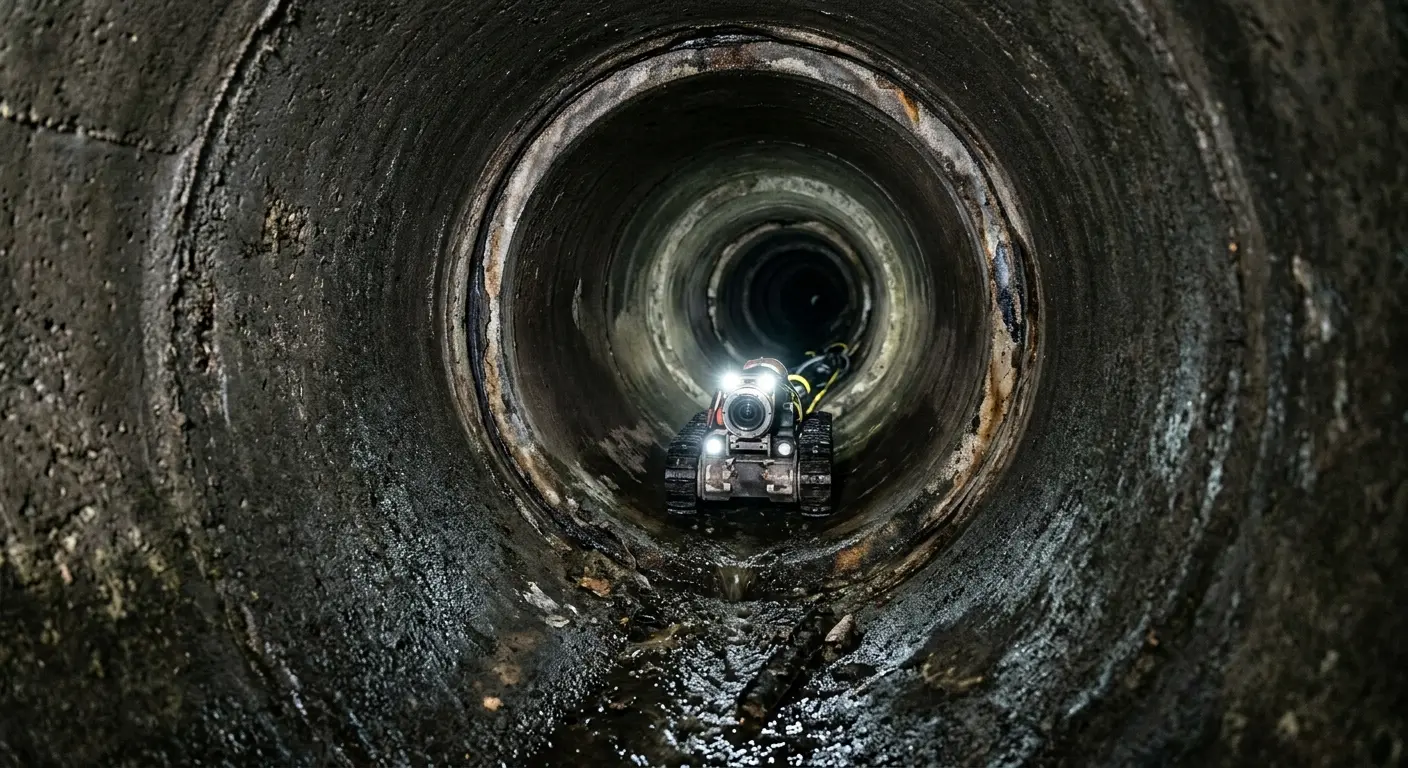 Robotic sewer camera inspecting pipe interior for Sewer Line Repair in Branson